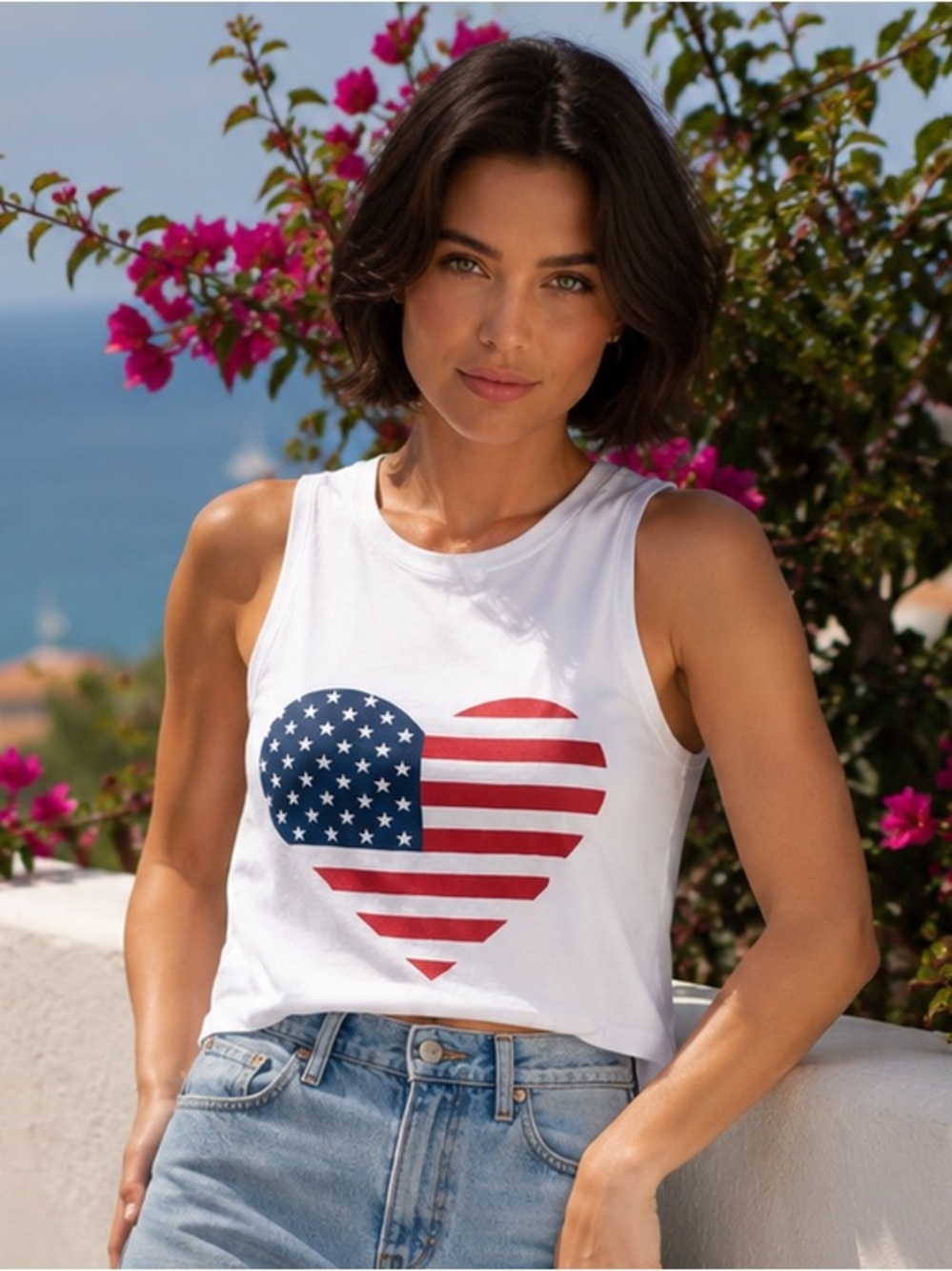 Celebrate It White Ladies Tank Top